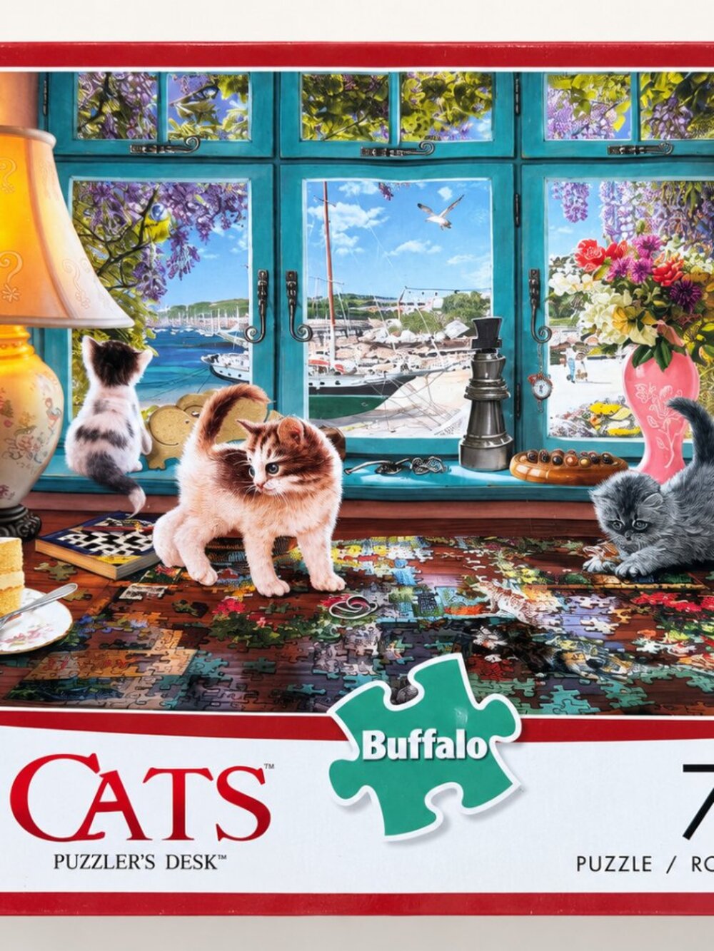 Buffalo Games Cats Puzzler’s Desk 750-Piece Jigsaw Puzzle